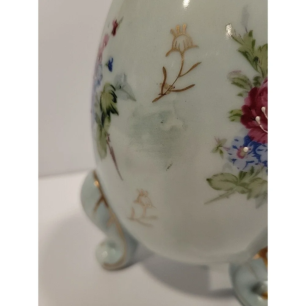 Vintage Napcoware‎ Egg-Shaped Porcelain Vase Pink Floral